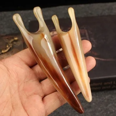 Natural white buffalo horn eye massager tendon stick beauty stick universal eye point acupoint neck face meridian dredging