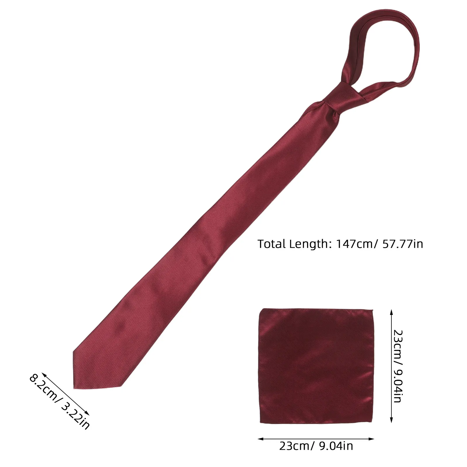 Mens Solid Color Suit Tie Set Business Necktie and Wedding Pocket Square Combo for Office Formal Events Meetings Elegant Sharp view 2