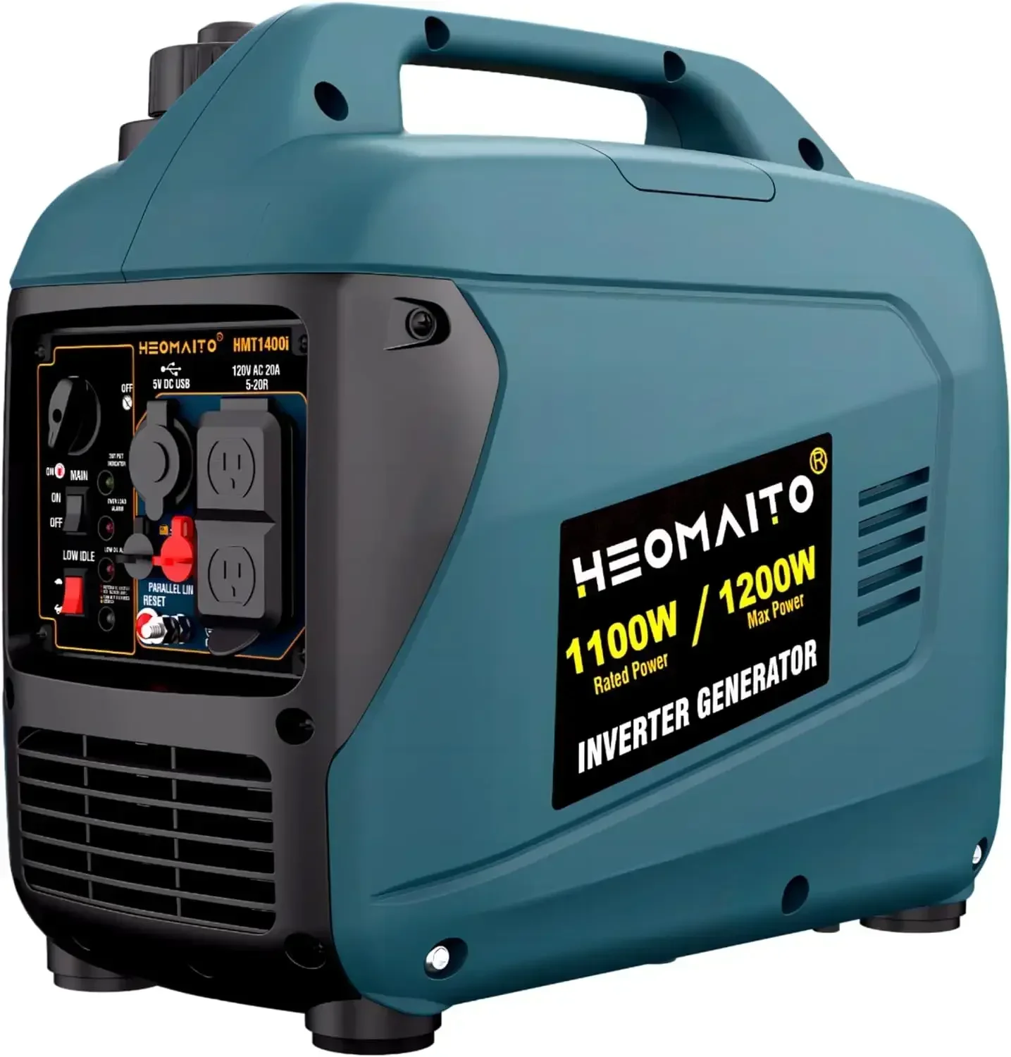 Portable Inverter Generator 1200W Ultra Quiet Gas Powered w/ CO Sensor Eco-Mode, Parallel Capability,for Outdoor Camping