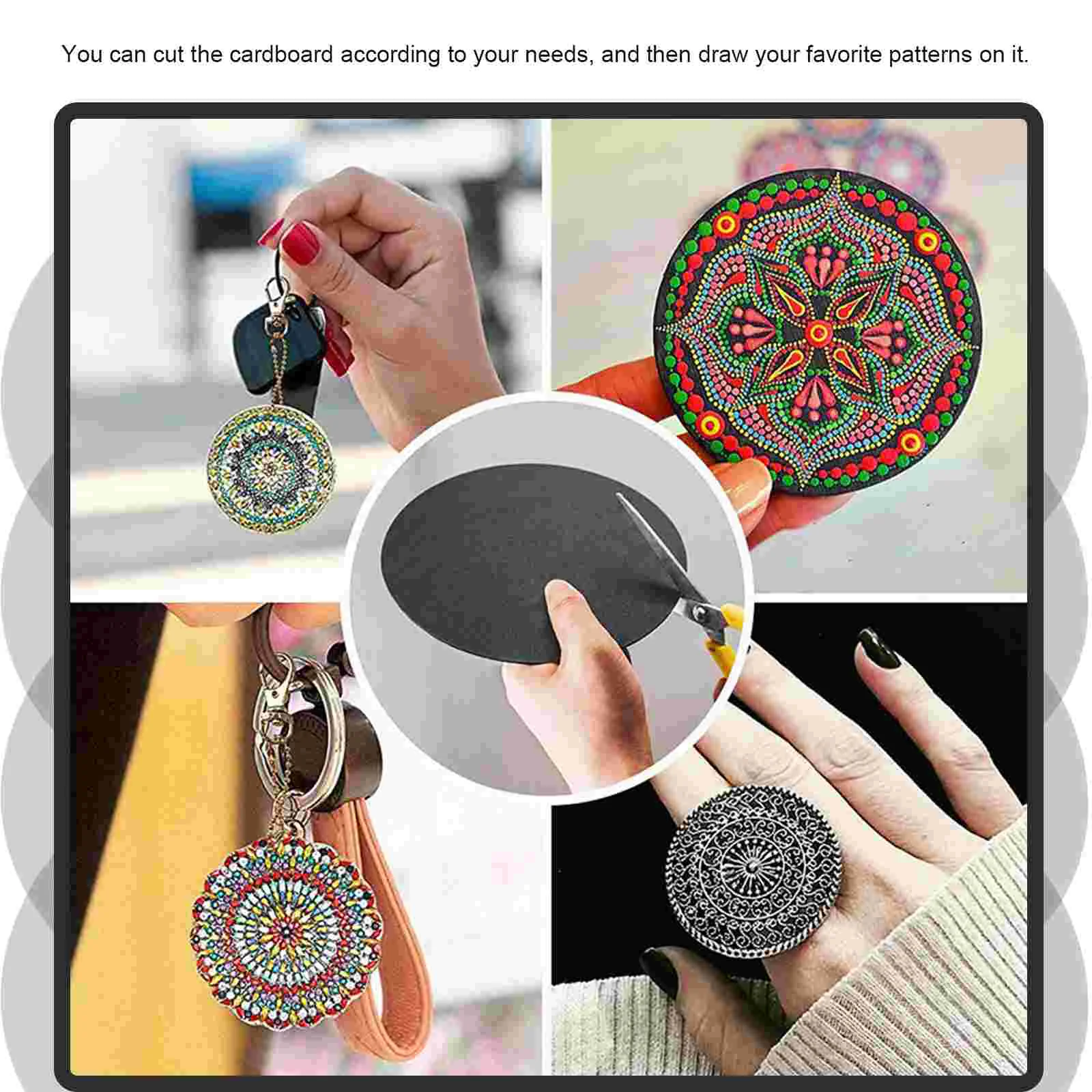 8 Pcs Mandala Black Cardboard Paperplates Black Drawing Paper Painting Board Mandala Drawing Board Round Mandala Drawing Tools