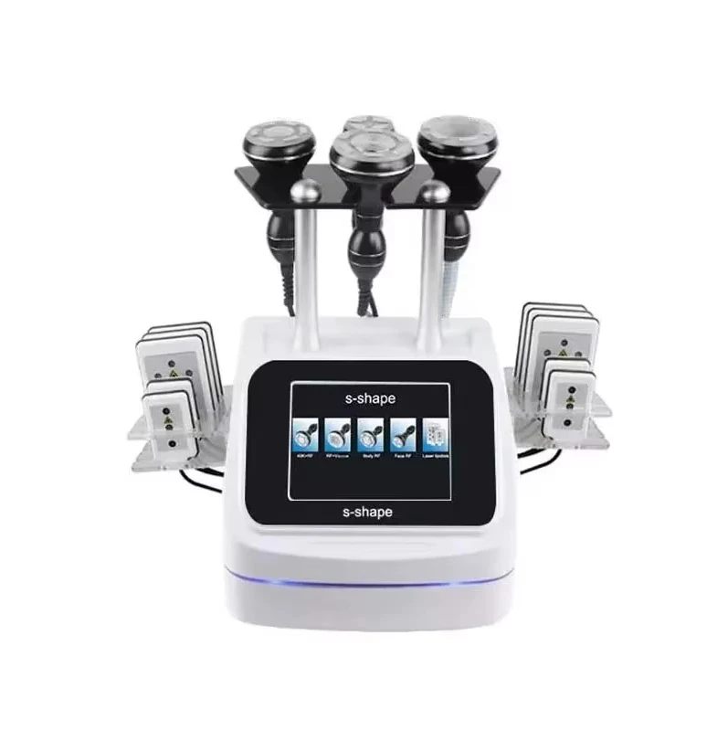 Máquina de Adelgazamiento 5 en 1 con Cavitación Ultrasónica 40K, Vacío, Radiofrecuencia, Láser, 8 Pads, Lipo Láser, Pérdida de Grasa, Moldeamiento Corporal, Sharon Spa