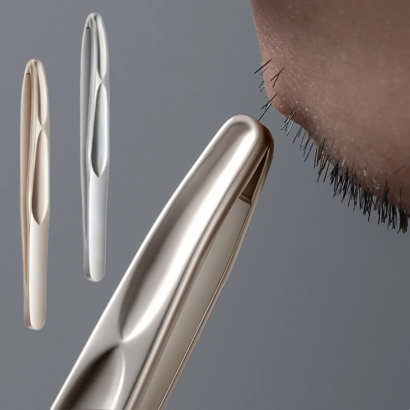 Round-Tip Beard Tweezers Eyebrow Facial Hair Removal Tool Seamless Grip Precise Trimming Tweezers Durable Beauty Tools for Men