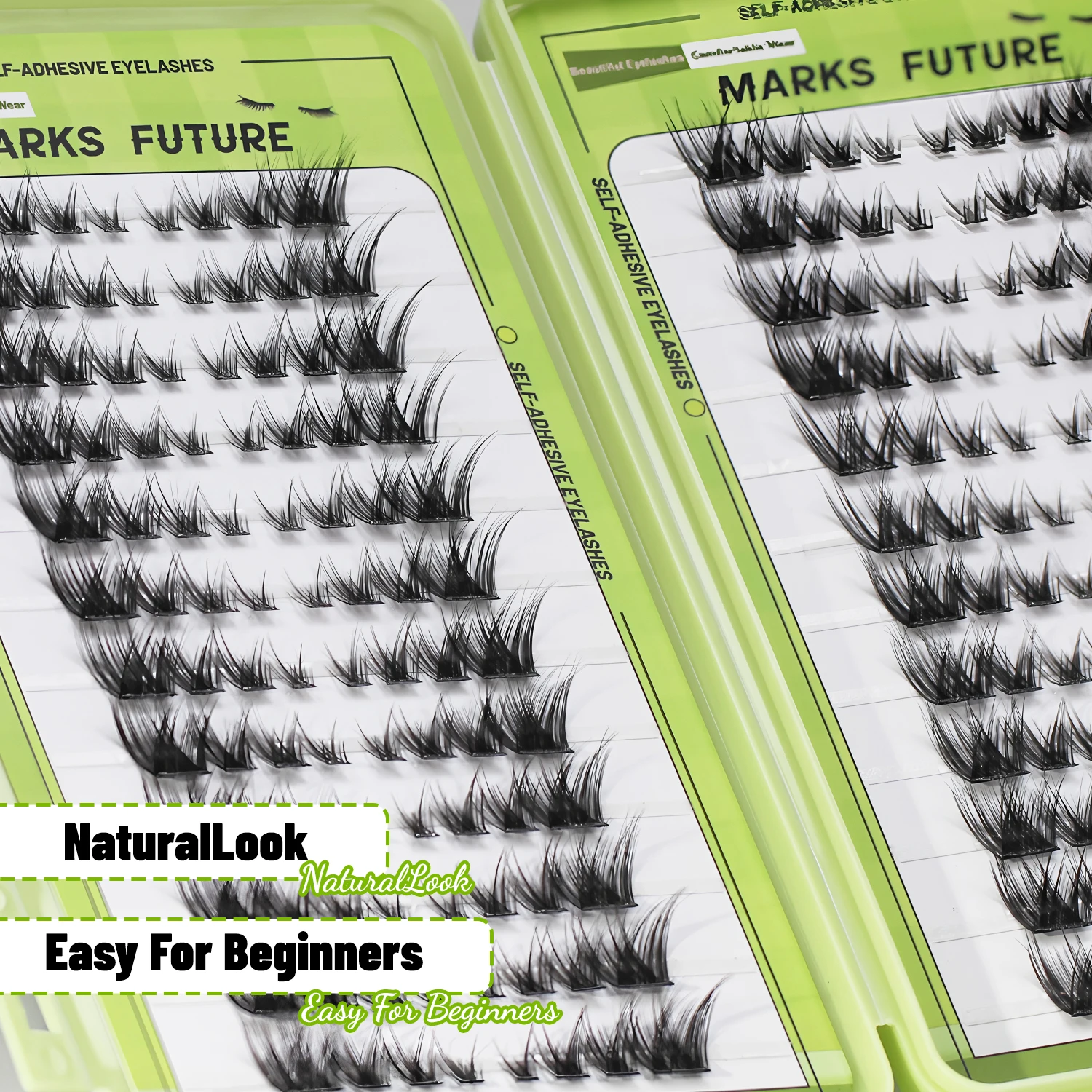 Selbstklebende künstliche Wimpern, C-Curl, einzelne Wimpern, Katzenaugen-, Fuchsaugen- und Manga-Wimpern, Wimpern für links und rechts, natürliches 192-teiliges Wimpern-Set, 8–13 mm, extra großes Set, für zu Hause, geeignet für Anfänger. – Detail 5
