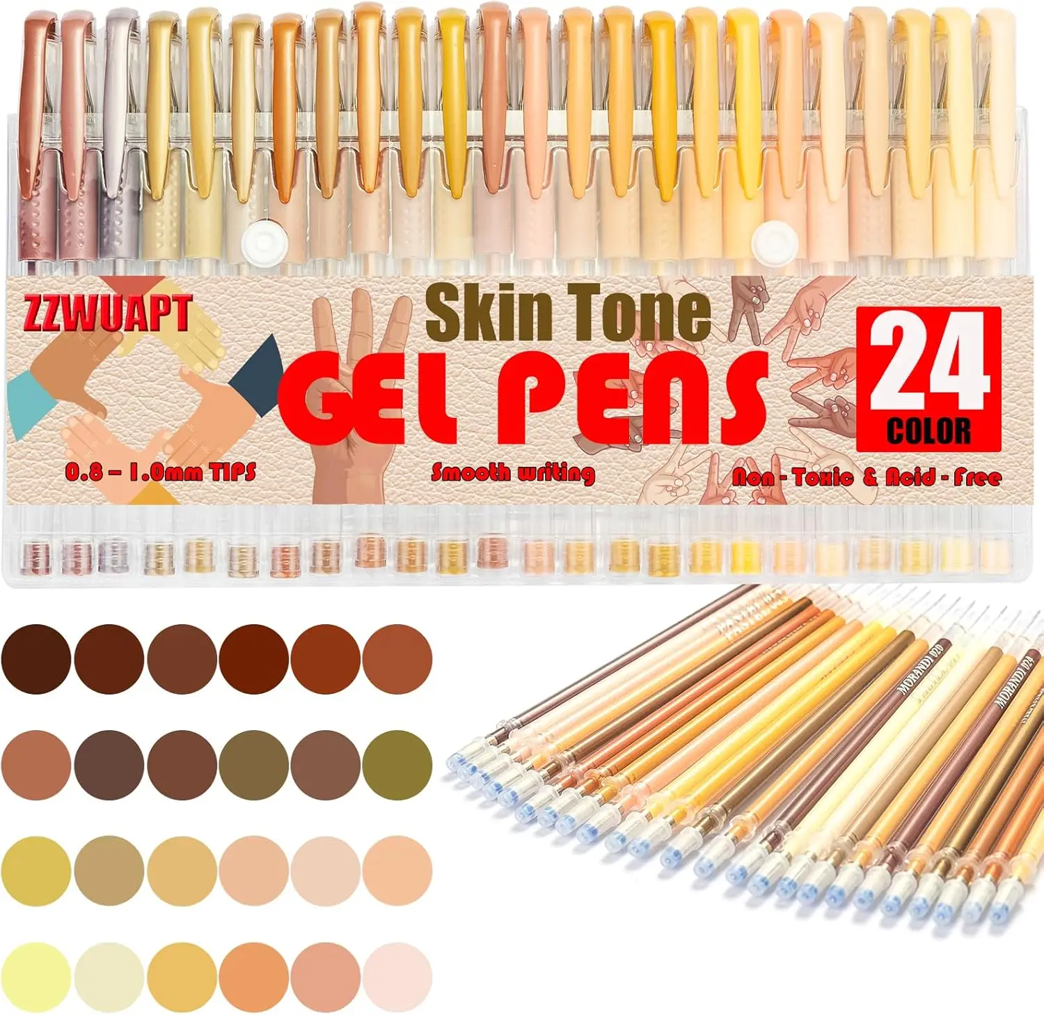 

72 Color Gel Pens Set with 48 Refills - Smooth Writing, Long-Lasting Ink for Drawing & Journaling