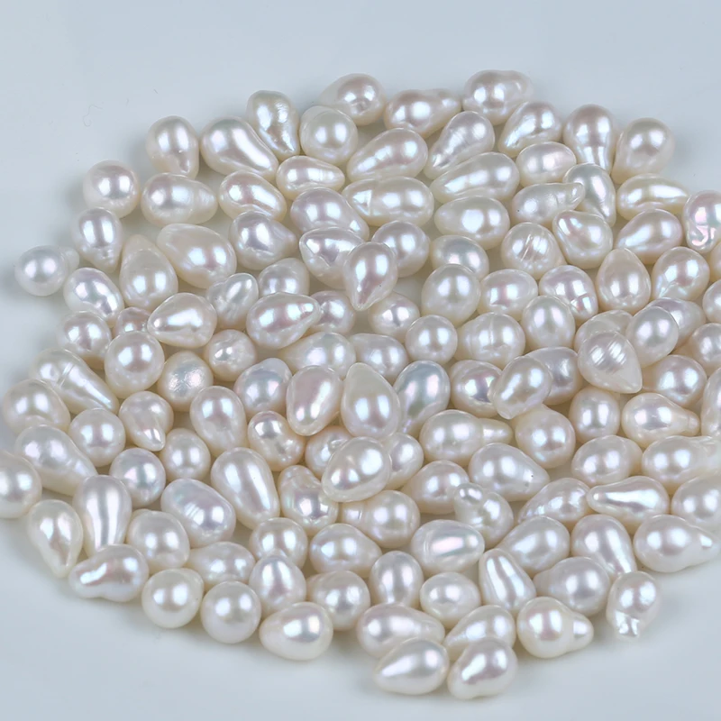 5-6mm natural white real loose freshwater fireball small drop baroque pearls beads