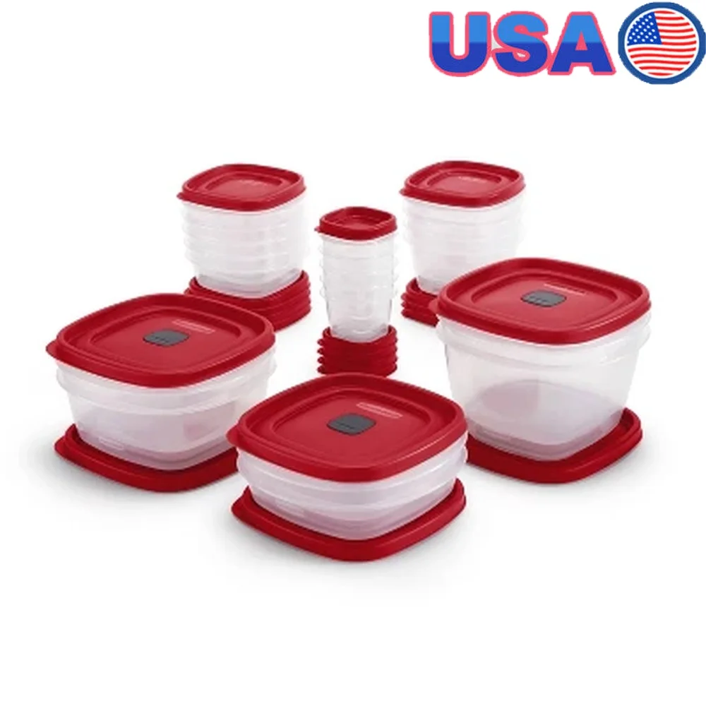 

40pc Plastic Food Storage Container Set with Easy Find Lids Microwave Safe Vented Lids Freezer Dishwasher Safe Organizing