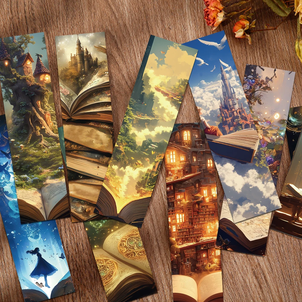 30pcs Fantasy Reading Bookmark Reading Pages Books Annotated School Stationary Supplies DIY Creative Aesthetic Bookmark Gifts