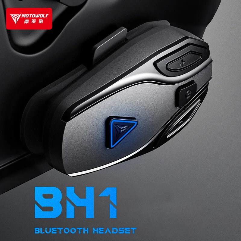 MOTOWOLF Motorradhelm Bluetooth-Headset Lange Betriebszeit Kabelloser Kopfhörer für Helm Motorrad Voll- und Halbschalenhelm Bluetooth
