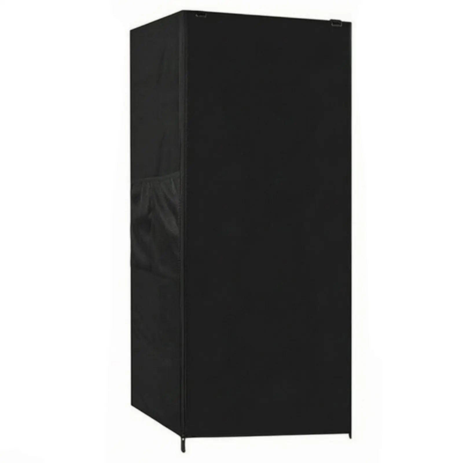 Dustproof Refrigerator Cover for Upright Freezer Tall Black Oxford Cloth with Full Front Zipper and Top Roll Up Section for Easy