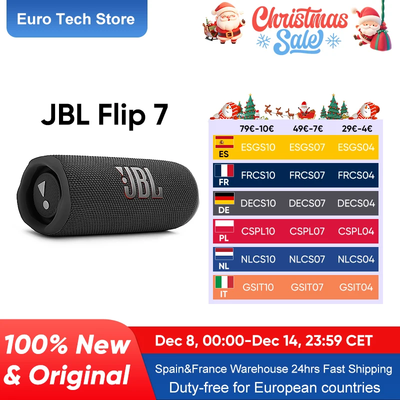 JBL Flip 7 Altavoz Bluetooth portátil 16h Batería IP68 Impermeable A prueba de caídas Bajos ruidosos y sonido cristalino para aventuras