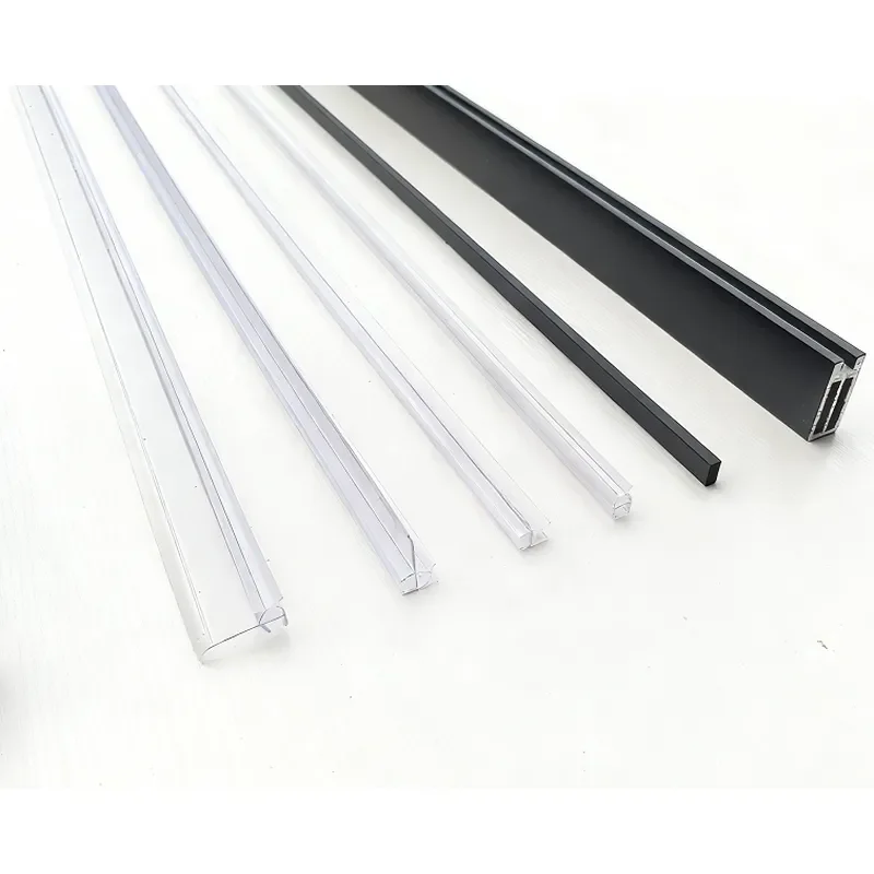 Modern black frameless glass shower door hardware kit, made of durable aluminum