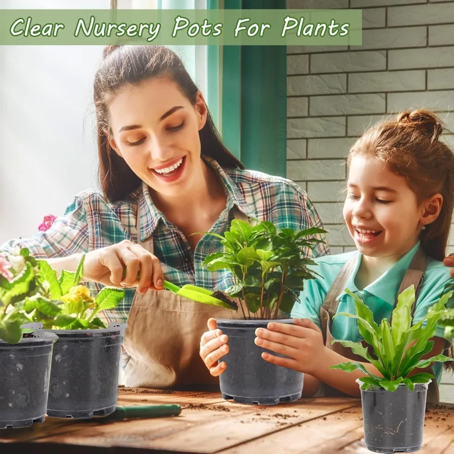 36 عبوة من أوعية الحضانة الشفافة مقاس 6 بوصات للأواني الشفافة للنباتات مع 40 قطعة من أوعية النباتات الشفافة مع فتحات تصريف البذور