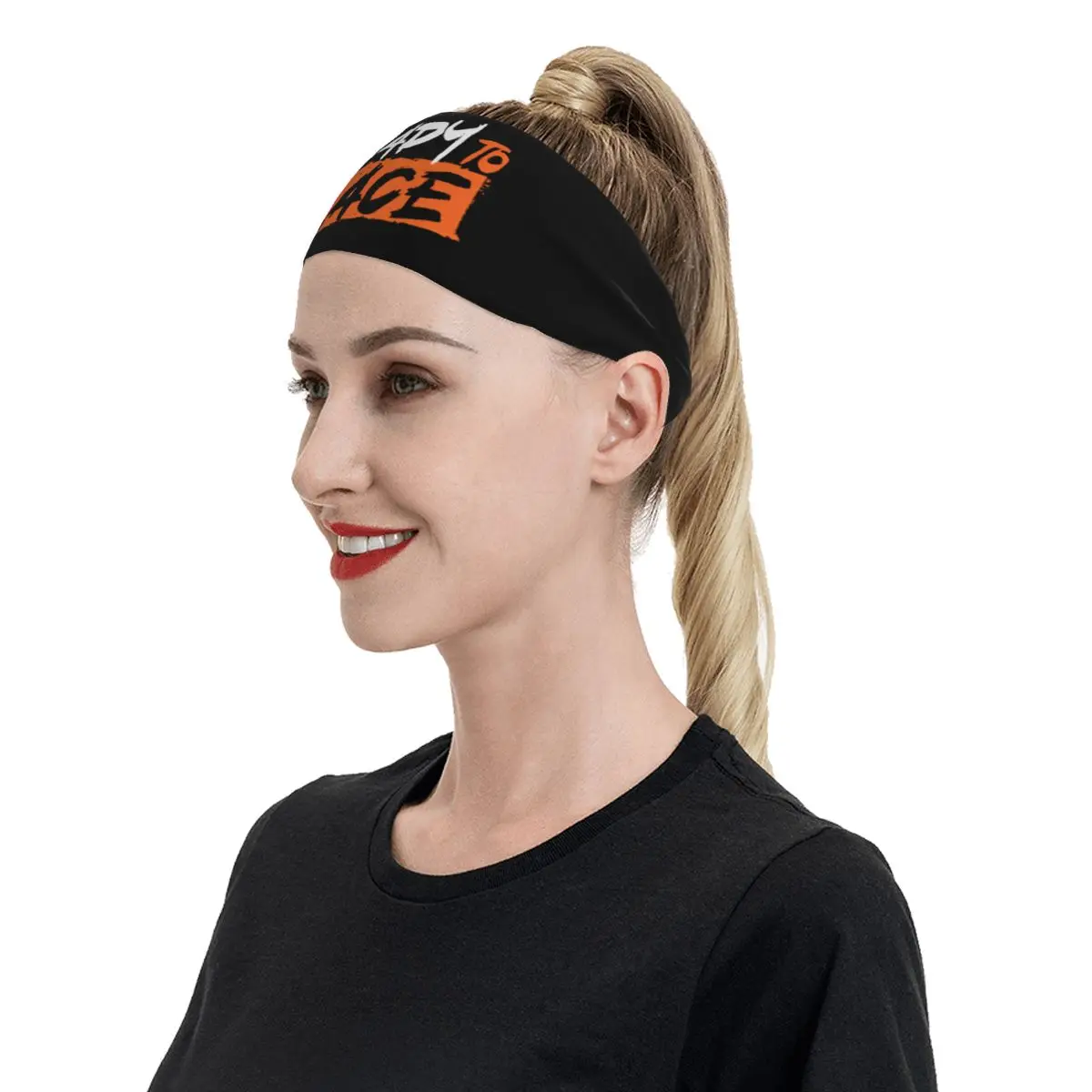 Custom Ready To Race Training Sweatband Women Men Non Slip Absorbent Motorcycle Rider Racing Sport Headband Running