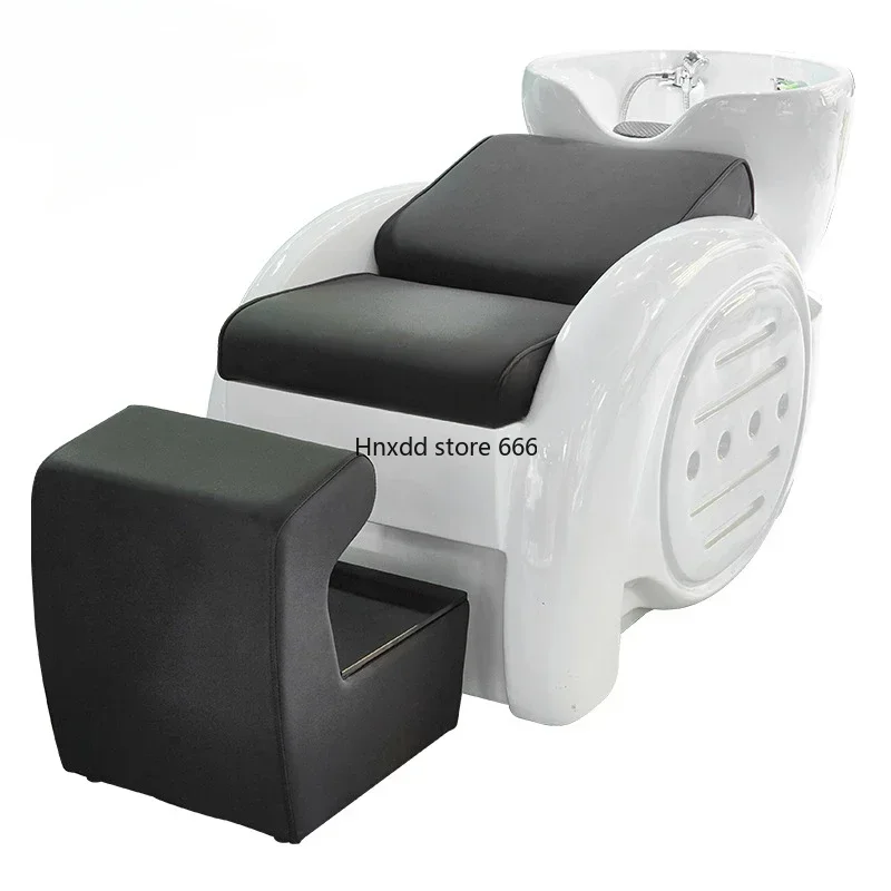 

Barber Shop Shampoo Chair for Hair Salon Ceramic Basin Flushing Bed Beauty Salon Lying Half