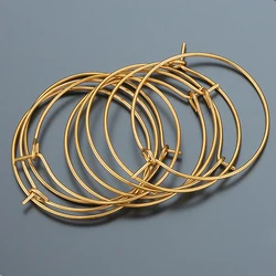 20pcs Stainless Steel Ear Wire Hoops Loop Earrings Big Circle Pendants Gold Color Dangle Drop Earring Jewelry Making DIY No Fade