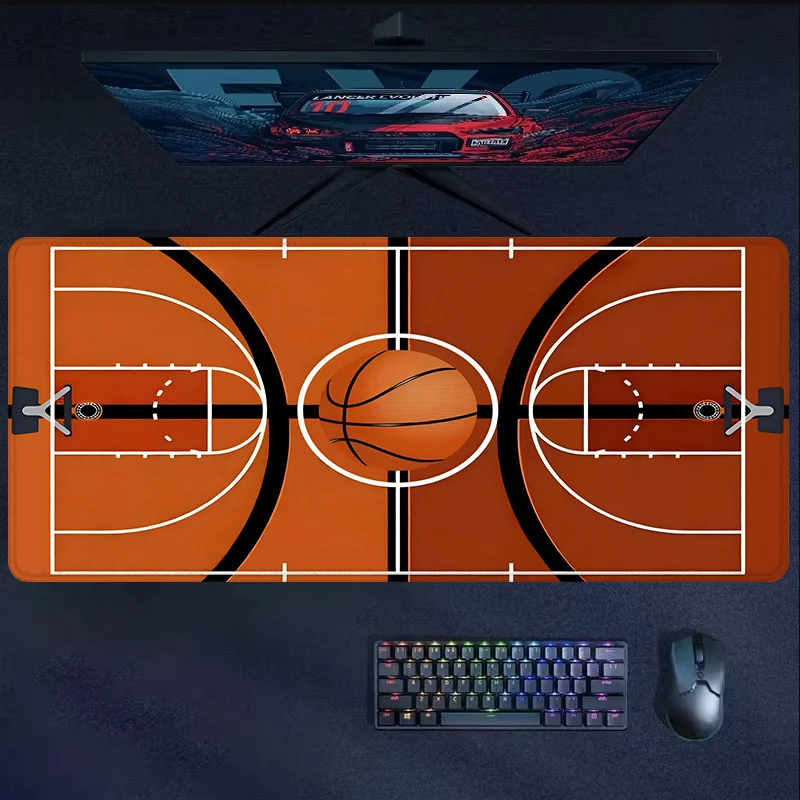 Basketball Court Mouse Pad HD Aesthetic Design Large E-Sport Desk Pad Non-Slip Natural Rubber Computer Desk Mat Gift for Friend