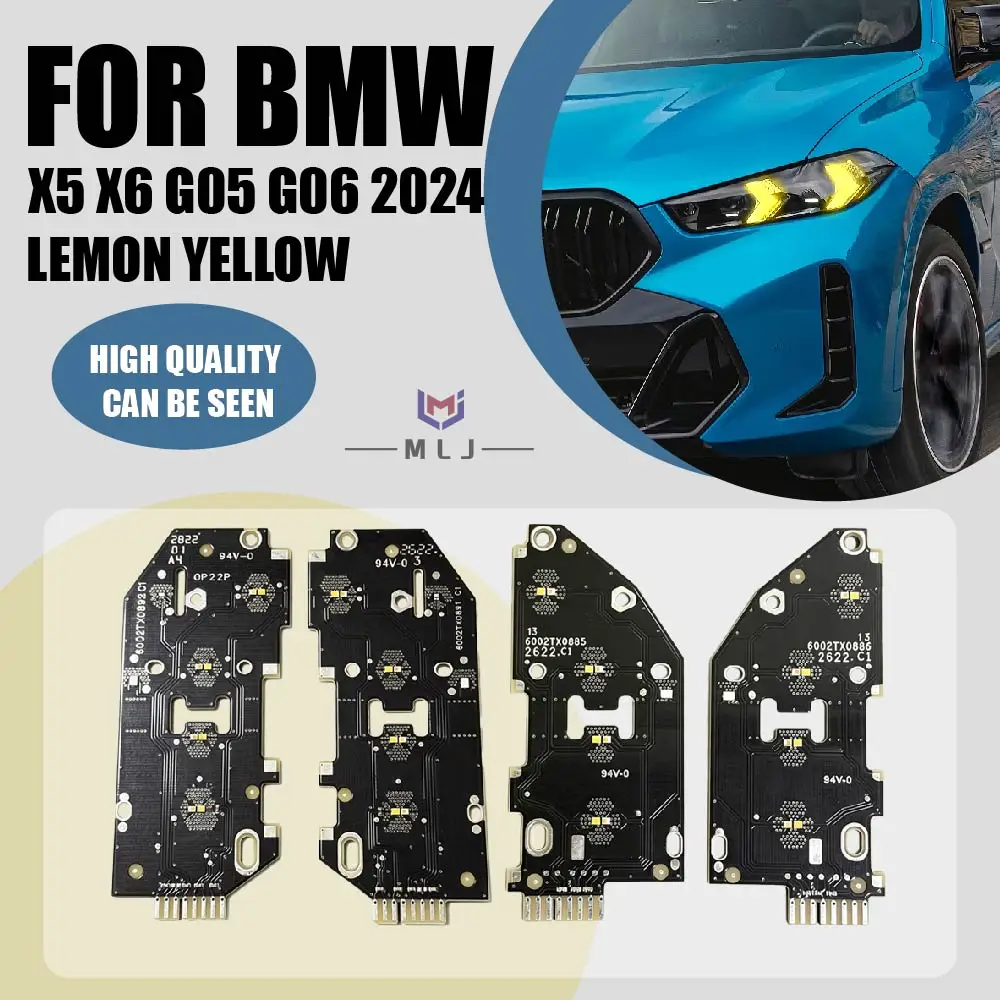 

Для BMW X5 X6 G06 2024: Модуль светодиодного чипа PCB для фар (белый/лимонно-желтый DRL), замена дневных ходовых огней