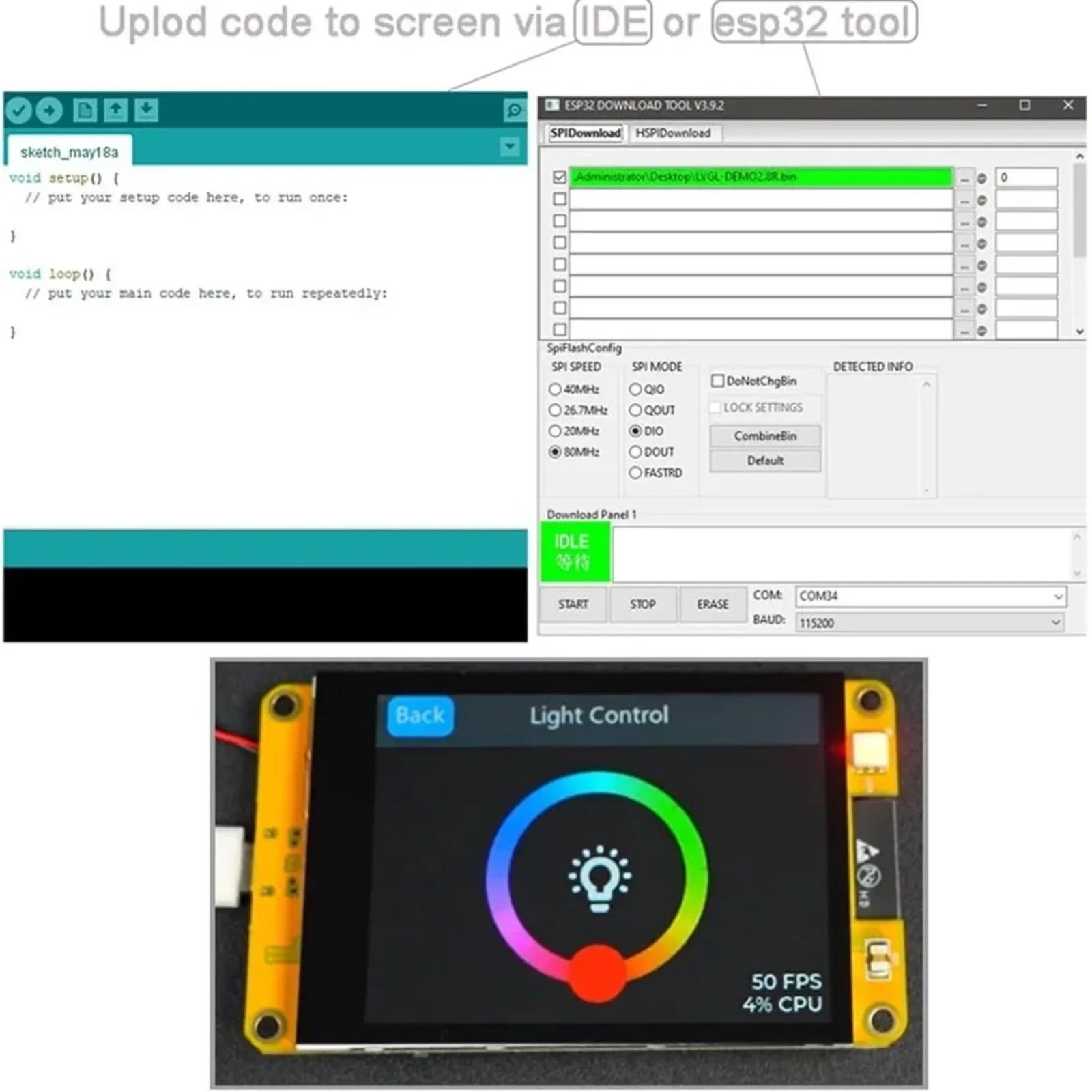 

DIYmall 3.2 Inch ESP32 LCD Display with ST7789 IPS TFT Screen - Capacitive/Resistive Touch Support for Arduino Projects