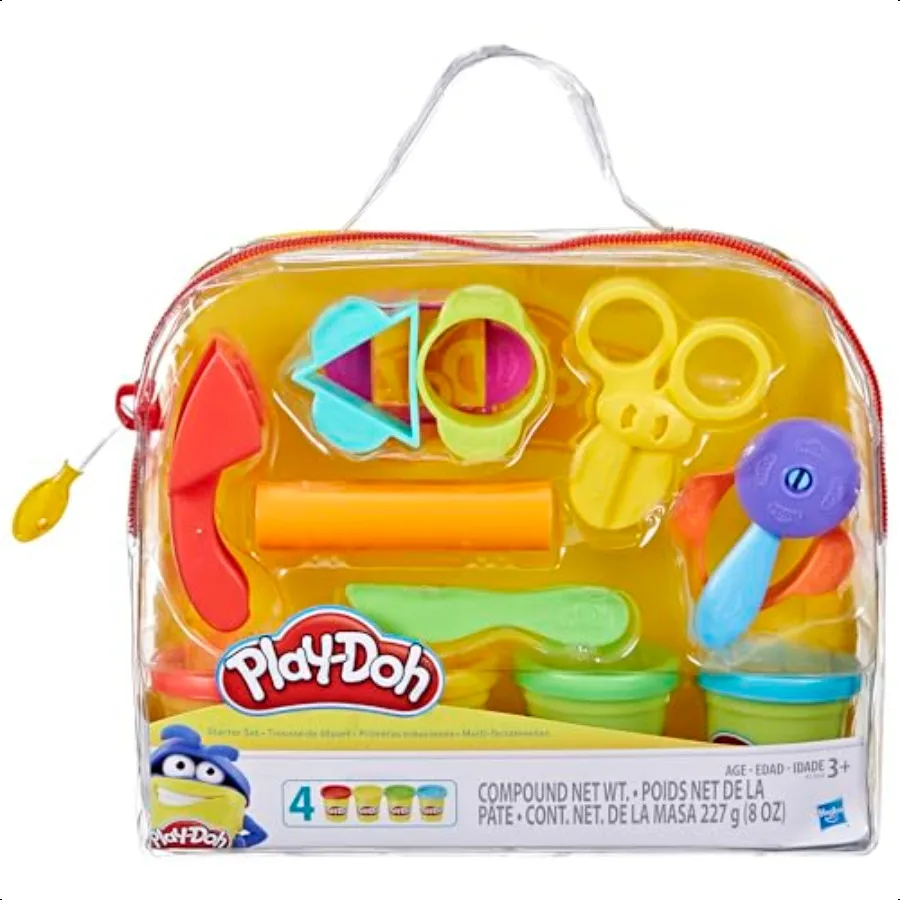 

PlayDoh Starter Set 9Piece Kit with Storage Tote 4 Modeling Compound Cans Arts and Crafts for Back to School Classroom plies Pr