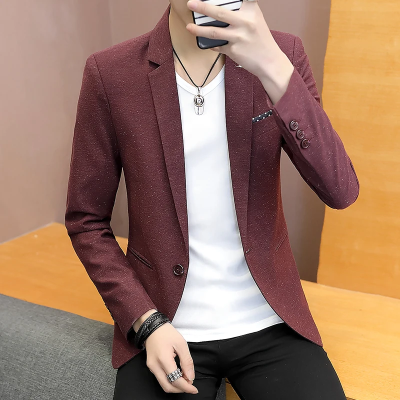 

Boutique men's new fashion small suit slim high-end British style Korean version of casual single west coat coat