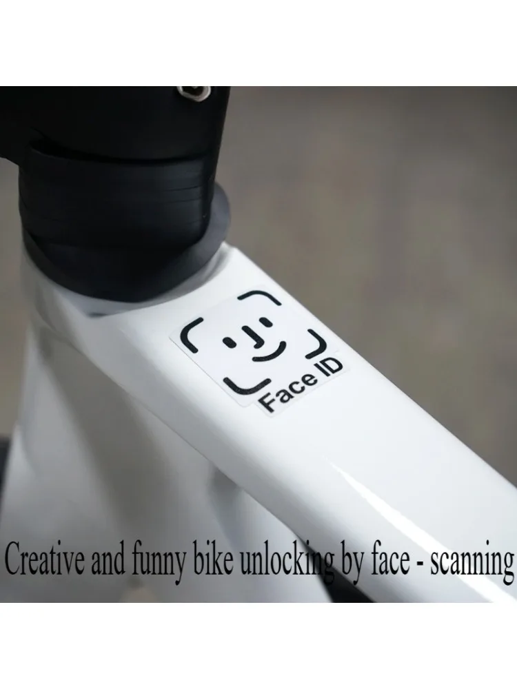 AliExpress "Face ID" Funny Bike Sticker, Ideal for Bike Frames, Helmet Visors, Adding a Tech - Humor Vibe