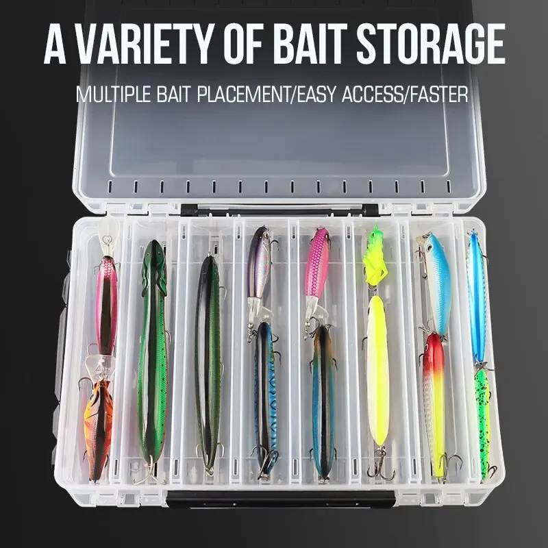 TAIYU 10/14/18 Compartment Double Sided Large Fishing Tackle Box for Storage Big Baits Sea Fishing Lure High Quality Fishing Box