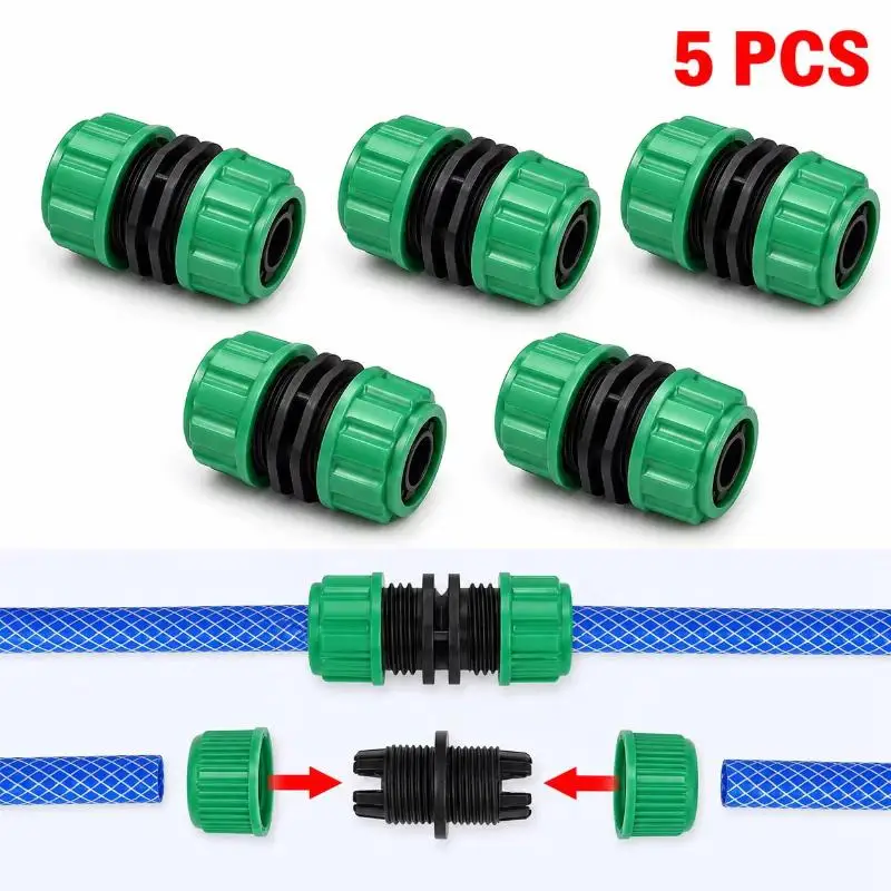 5 Pcs Hose Connector Quick Connect Kit Irrigation Repair Accessories Water Pipe Extension Garden Drip Irrigation Part
