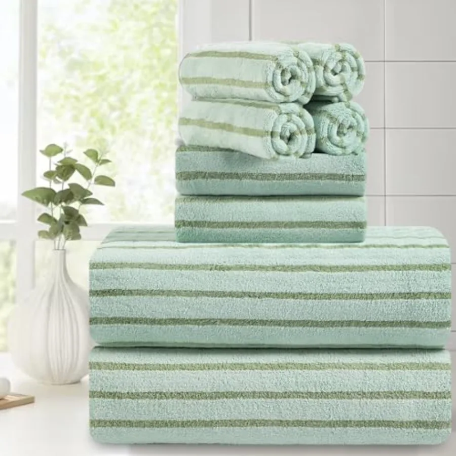 

Bath Towels, 8 Pack Bath Towels Set Super Absorbent Microfiber Bath Sheets-2 Oversized Bath Sheets 2 Hand Towels 4 Washcloths f