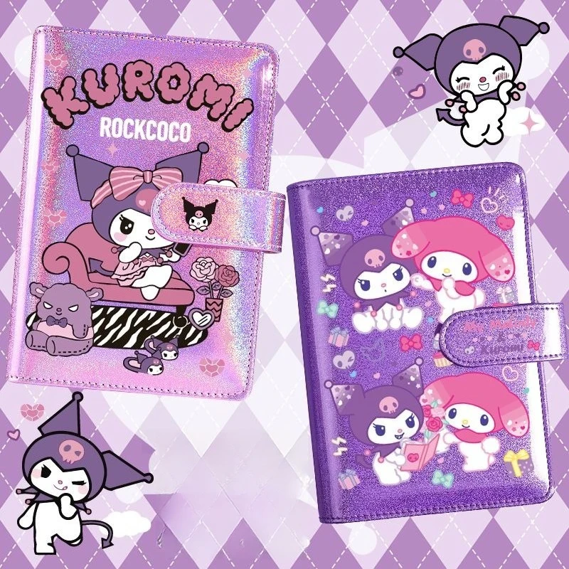 

Anime Kuromi Themed Holographic Notebook Melody Sanrio Stationery for Students Bullet Journal Planner Notepad Loose Cartoon Cute