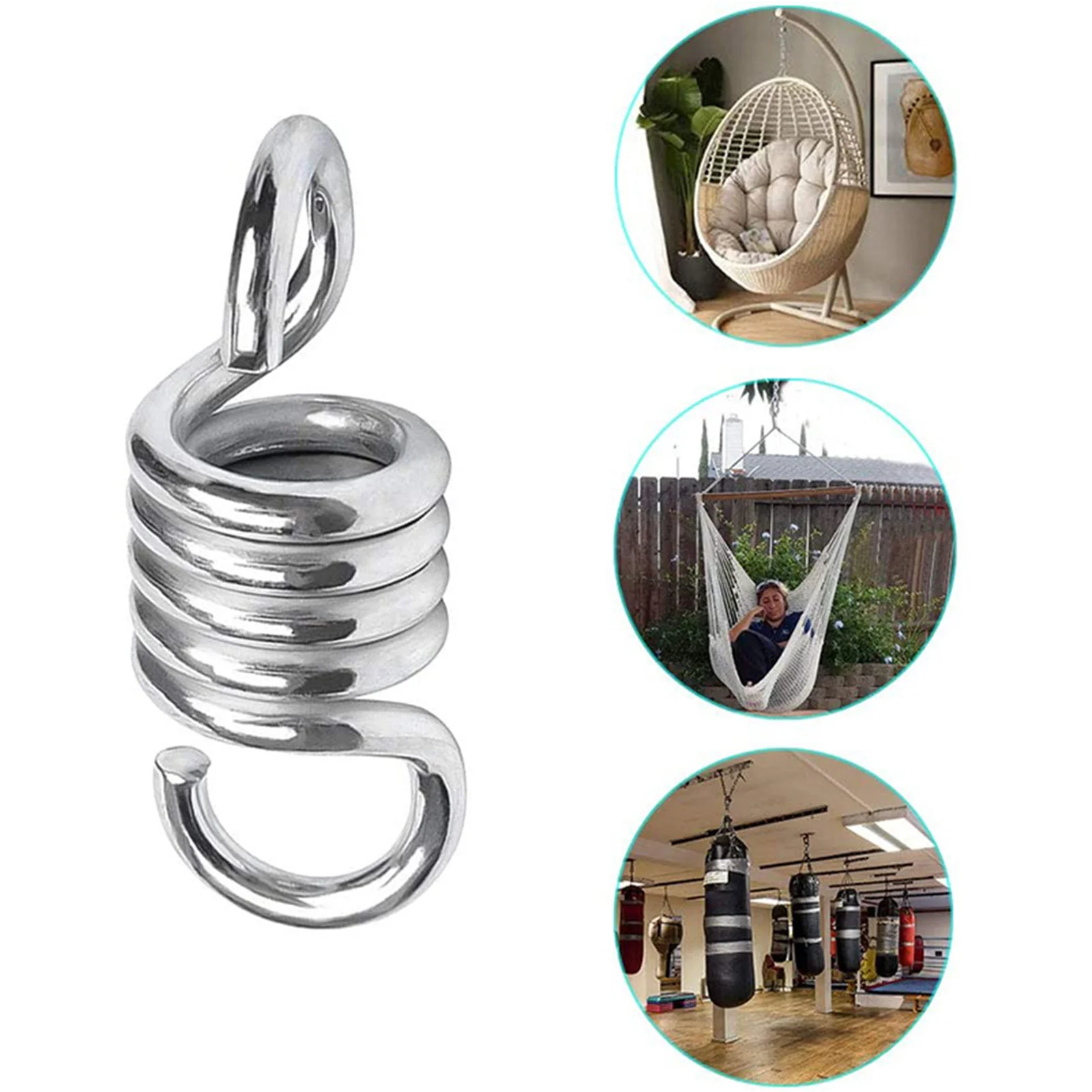 1 PC Hammock Chair Hanging Porch Swing Spring Heavy Duty Stainless Steel Hammock Swing Dual Swivel Hooks 7mm 8mm