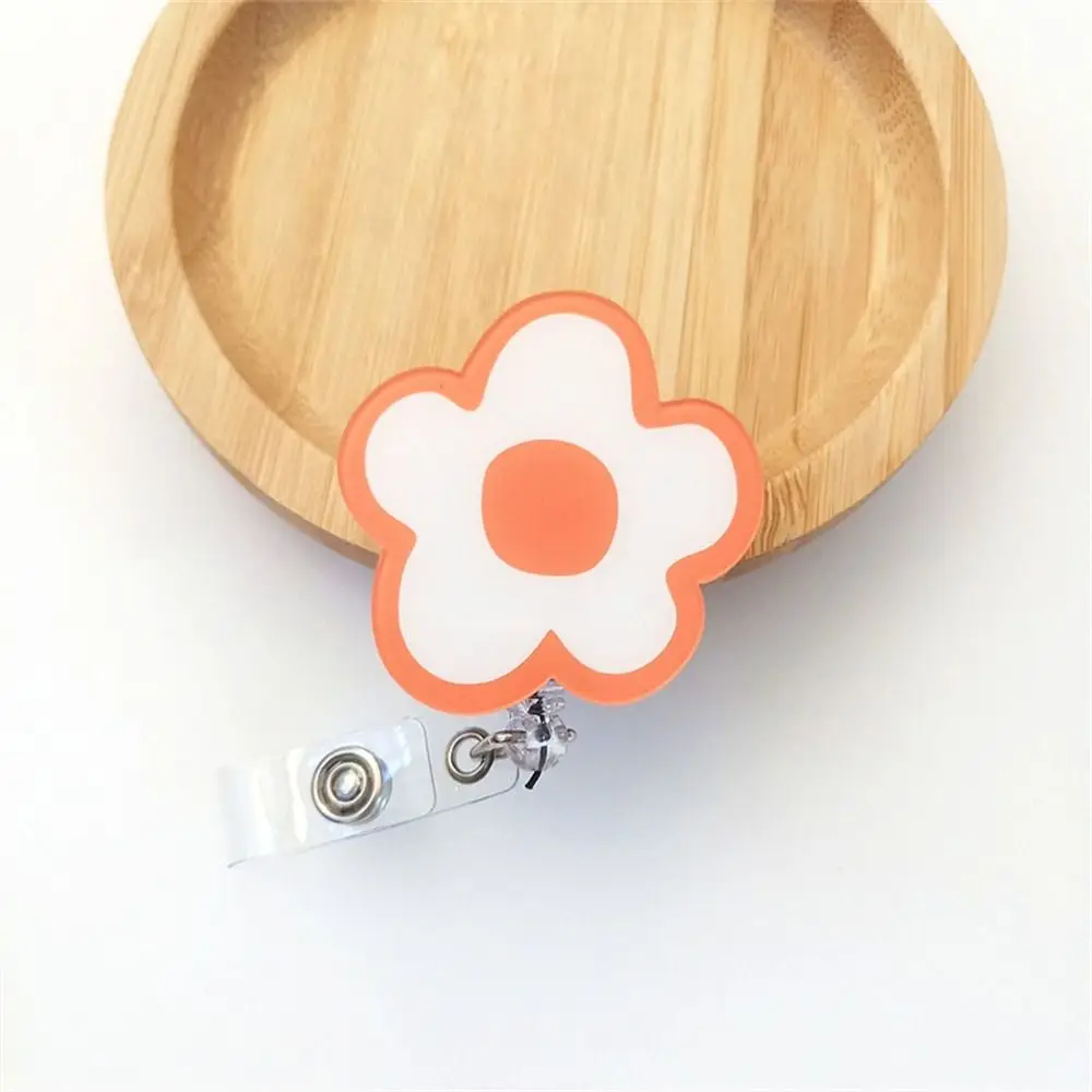 

Flower Nurse Badge Reel Chest Card Name Tag Retractable Badge Holder Acrylic Exhibition Card Easy Pull Buckle