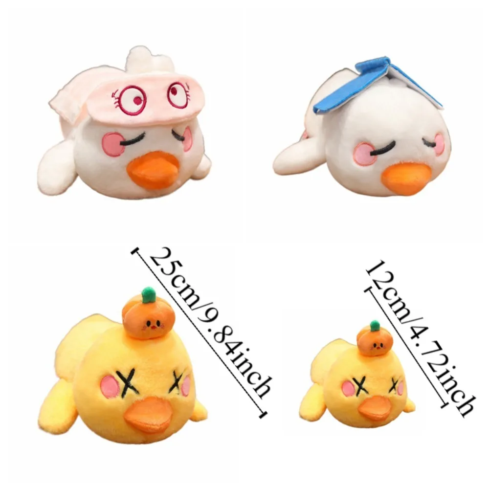 Brinquedo liso do luxuoso do pato, Algodão PP Keychain, Boneca dos desenhos animados, Não quero trabalhar deitado Pato liso, Engraçado Kawaii, Macio