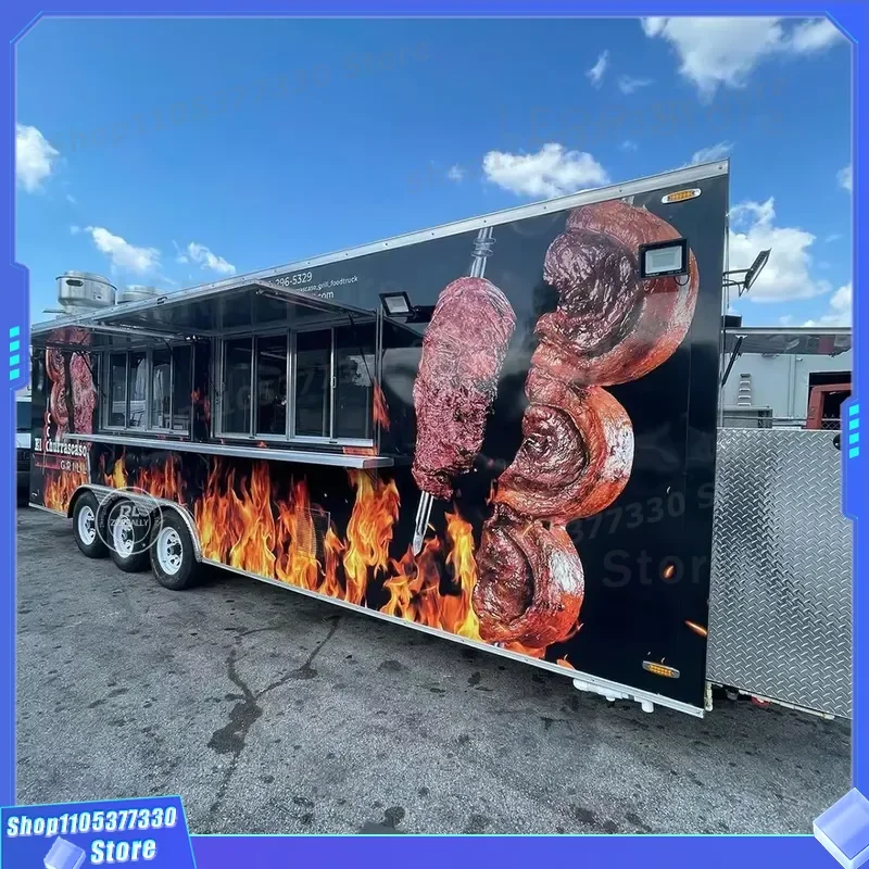 Fully Equipped Mobile Food Trailer 2026 Concession Catering Barbecue Coffee Ice Cream Fast Food Truck Bar For Sale 2026