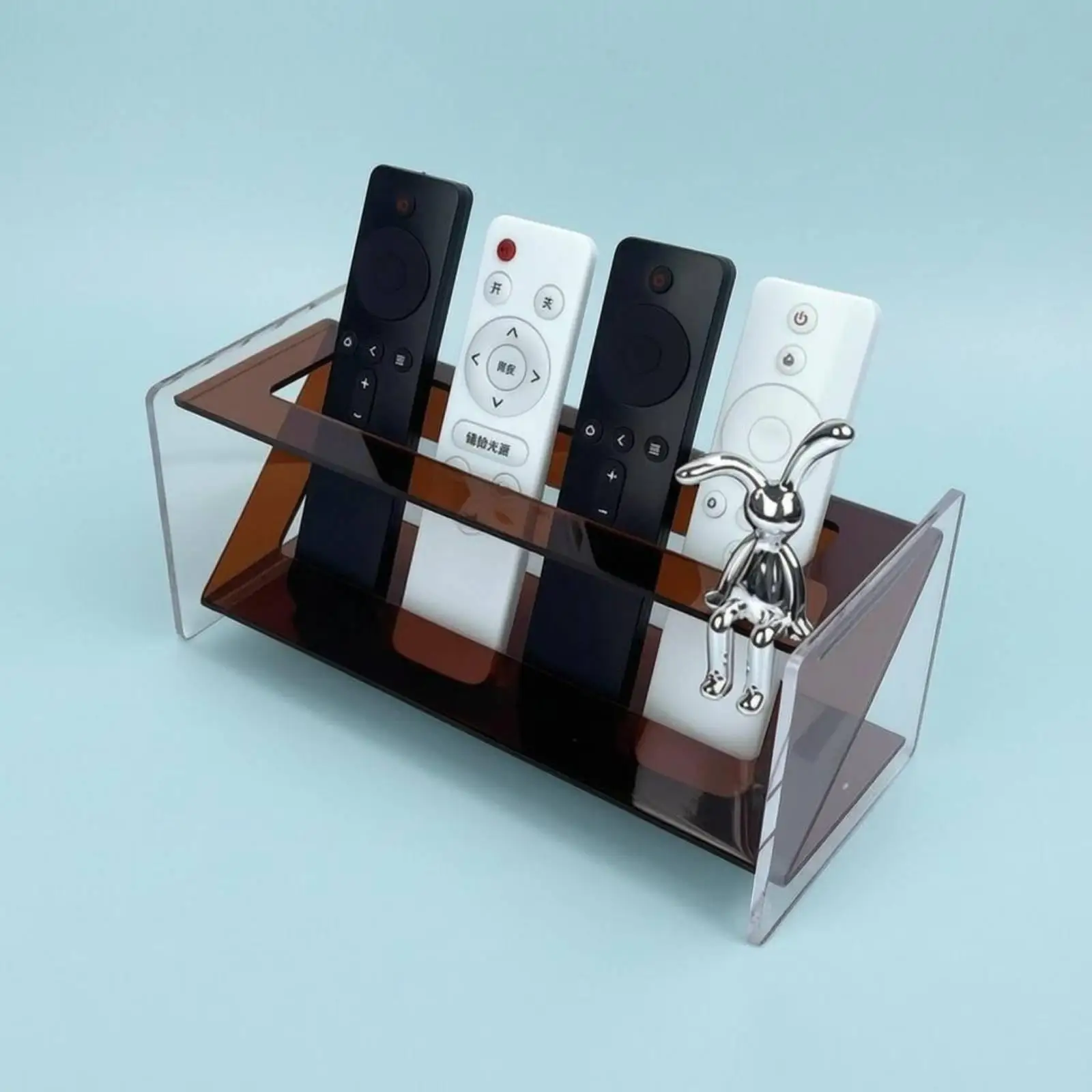 Multifunctional Acrylic Remote Holder Desk Organizer for TV Accessories with Phone Dock for Modern Home