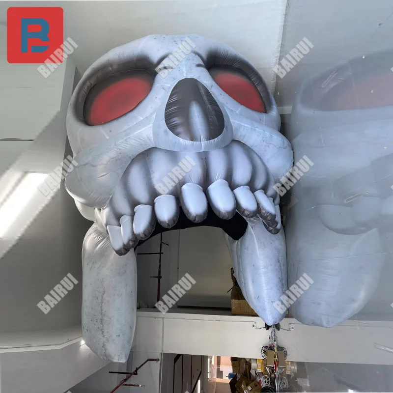 Inflatable Halloween Skull Arch model horror theme park nightclub bar concert rides arcade lighting arch decoration