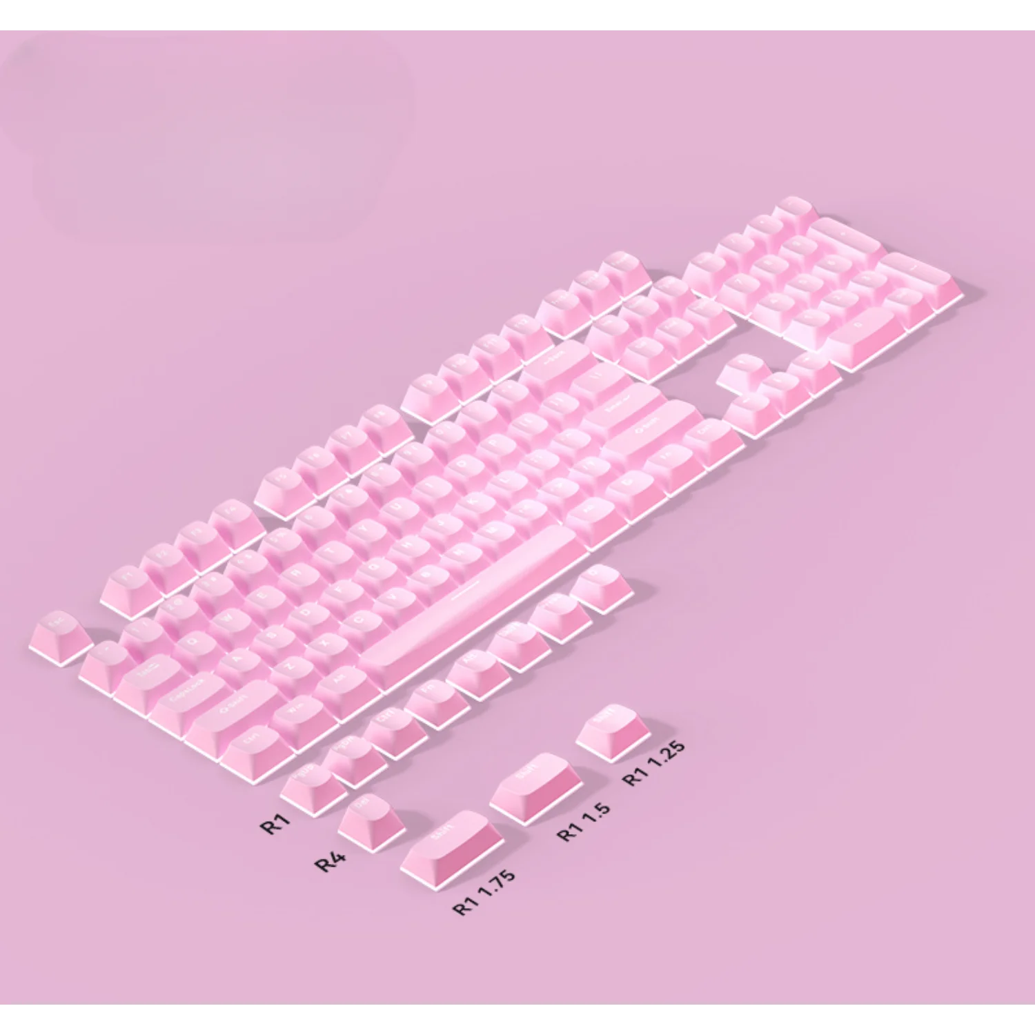 

Pudding Horizon Translucent Keycaps PBT 117 Keys OEM Pink White for 60/64/84/98/108 Mechanical Keyboard MX Switch