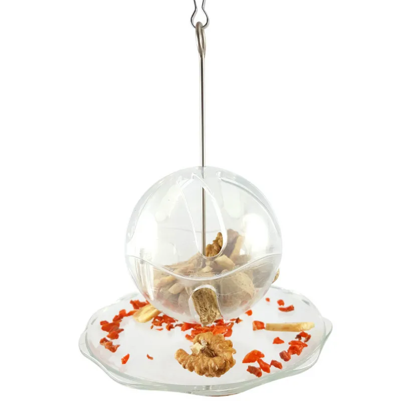 Birds Toys Parrots Ball Toys Hanging Feeder Ball With Chain Cage Pendant Birds Intelligence Foraging Ball Toys Bird Suppliers