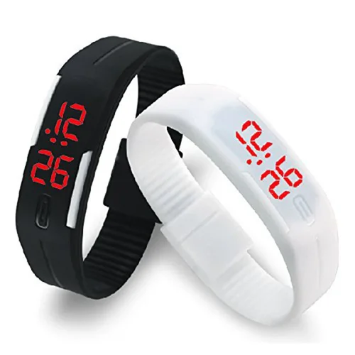 Nuevos relojes digitales LED Color caramelo caucho de silicona pantalla táctil relojes digitales mujeres hombres niños pulsera reloj de pulsera deportivo
