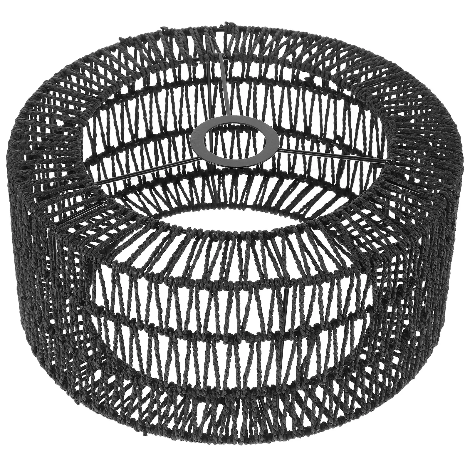 Straw Rope Lampshade Rustic Woven Ceiling Lamp Cover Replacement Size L Pendant Light Shade for Indoor Warm Atmosphere