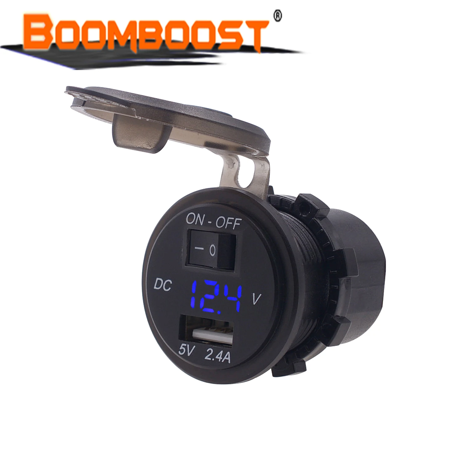 

Car Charger 2.4A with Switch USB + Voltmeter Red / Blue 12V-24V Durable For All Phones Pad Motorcycles ATVs Snowmobiles