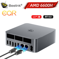 Beelink EQR6 6600H Mini PC AMD Ryzen 5 DDR5 16GB SSD 500GB PCIe4.0 Wifi6 4K BT LAN Desktop Computer