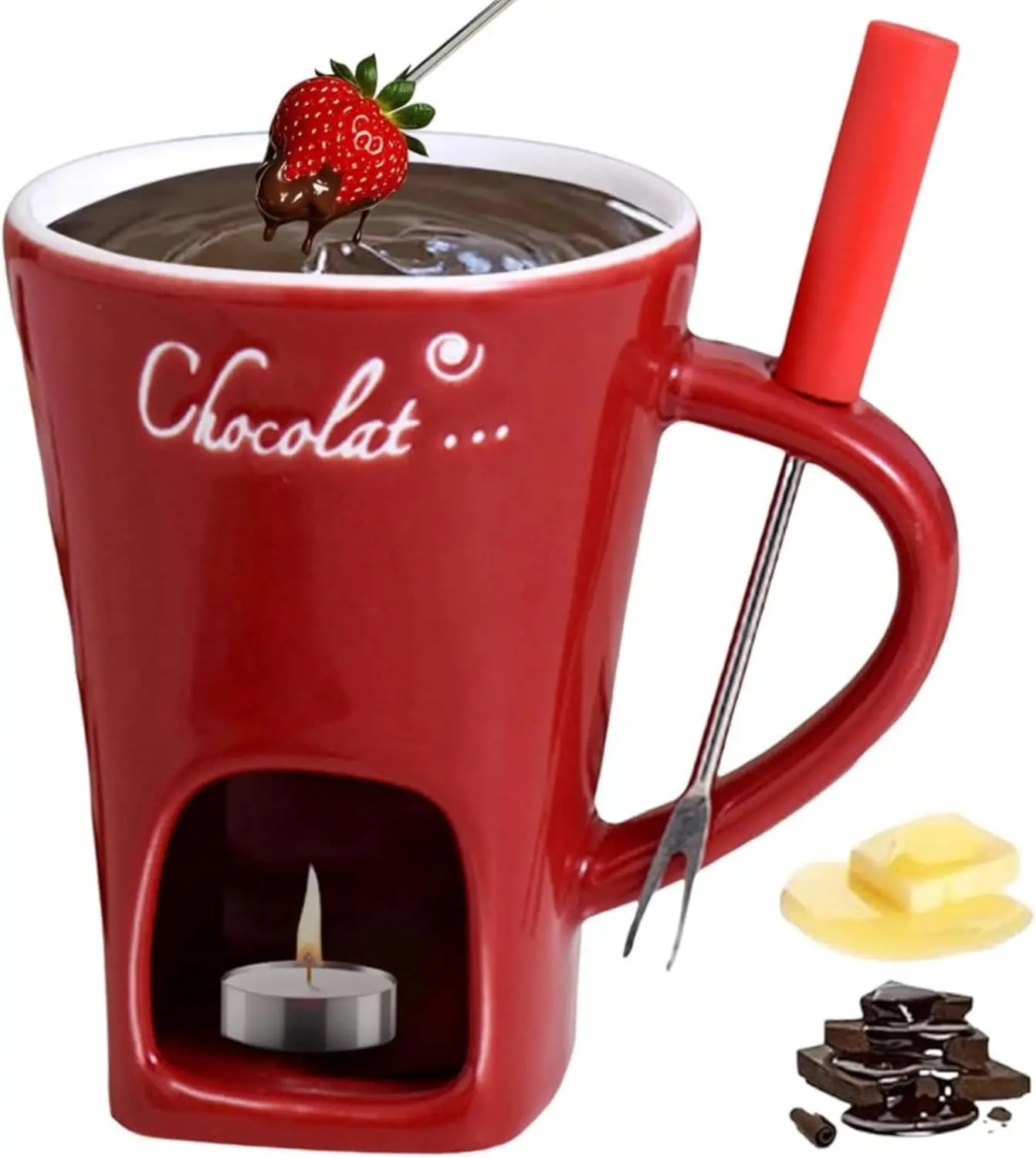 Taza de Fondue de Chocolate caliente, Mini Taza de cerámica para derretir Chocolate, calentador de mantequilla, vajilla calefactora, utensilios creativos para beber en el hogar