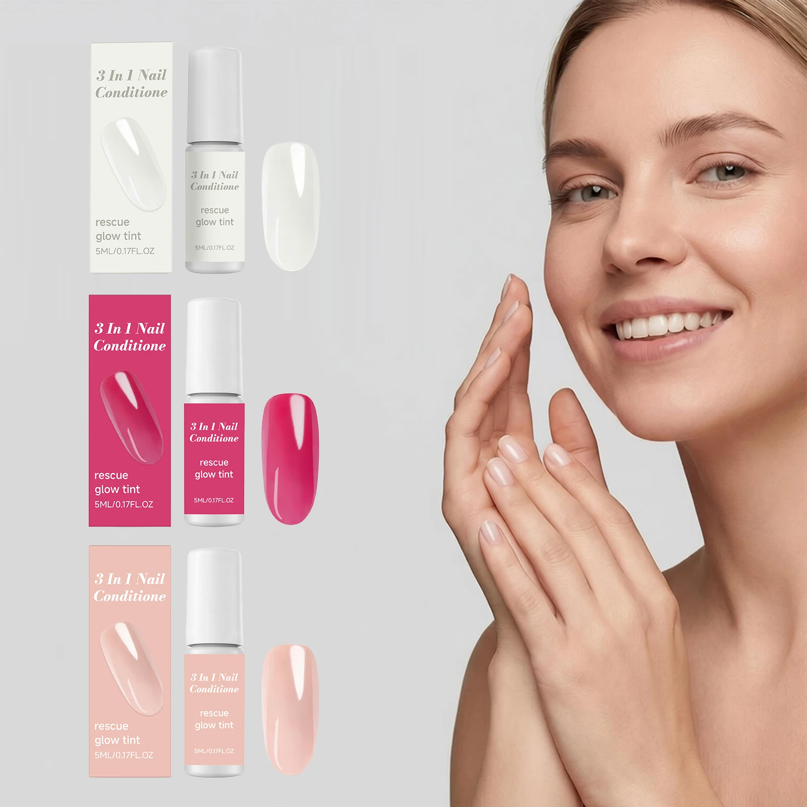 3 In 1 Nail Conditioner Hardener Solution Cuticle Nutrient Oil Nourish Repairs Damaged Shiny Moisturizing Non Greasy Hands Care