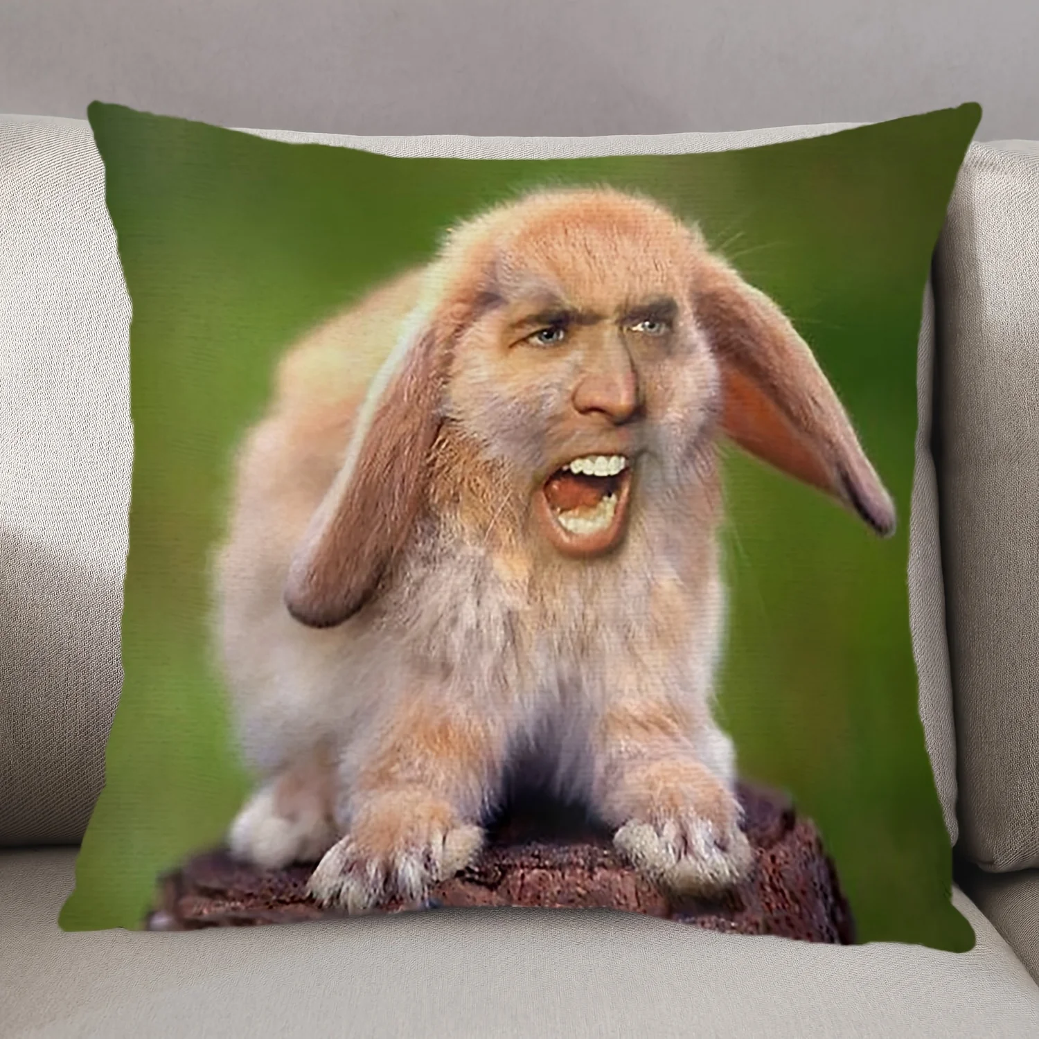 Adorable Funny Rabbit Bunny Print Pillowcase Cushion Cover Home Decor Throw Pillow 40x40cm Pet Gift