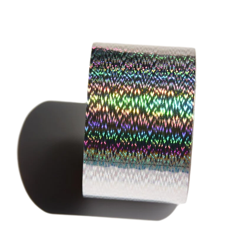 120M/roll Laser Clear Transfer Foil For Salon Holographic Broken Glass Hot Stamping Nail Stickers Press On Paper