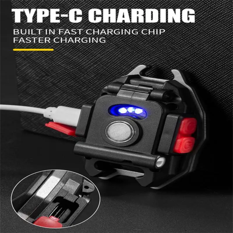 Camping Light Type-c Charging Keychain Lamp Practical Cigarette Lighter Function Outdoor Cycling Hiking Durable Warning Light