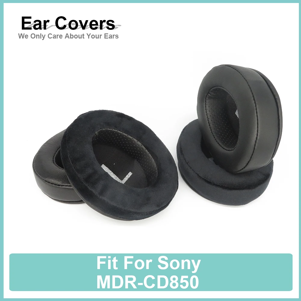 Auricolari per Sony MDR-CD850 cuffie auricolari proteine Velour pelle di pecora cuscinetti auricolari in schiuma nero