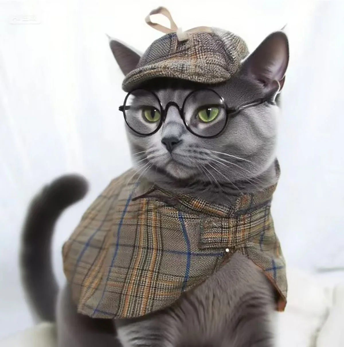 

Cat Clothes Cool Cloak Detective Hat Cloak Cloak Set Cat Handsome Set