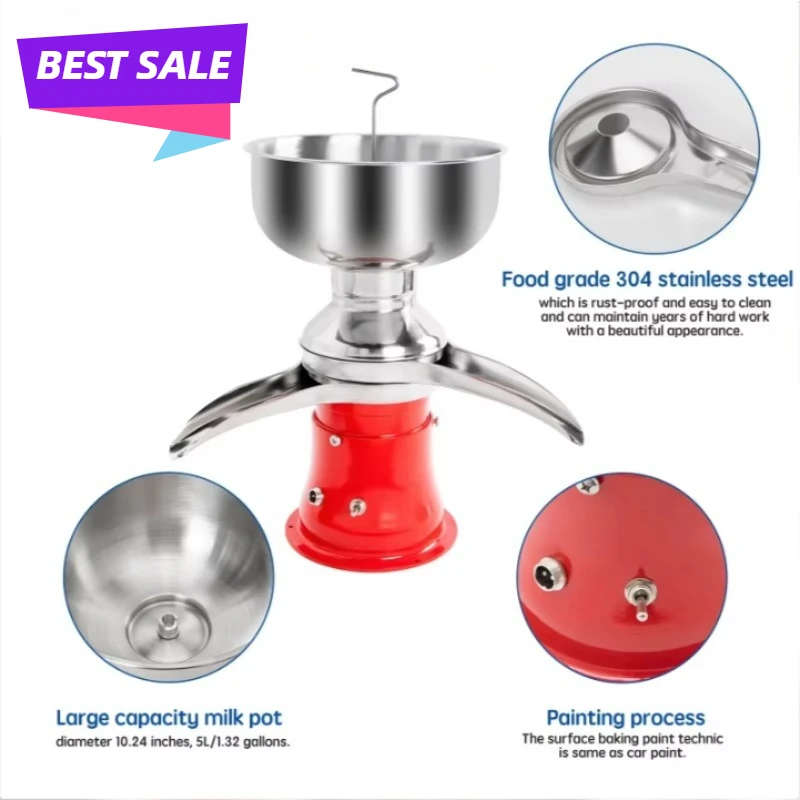 50L Electric Milk Cream Separator 12V 220V Stainless Steel Dairy Machine Tool Kit Farm