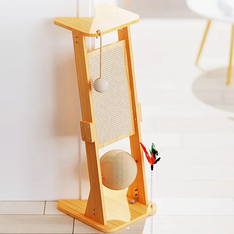 Cat Scratching Post Cat Scratcher Sofa Protector Catch Ball Scratching Post for Cats Claw Grinder Sisal Cats Board Pet Supplies